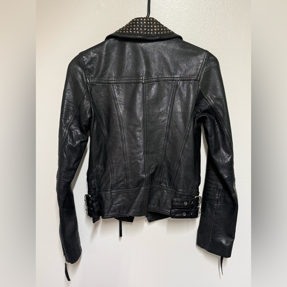 Allsaints - Leather Studded Moto Jacket - Picture 5 of 16